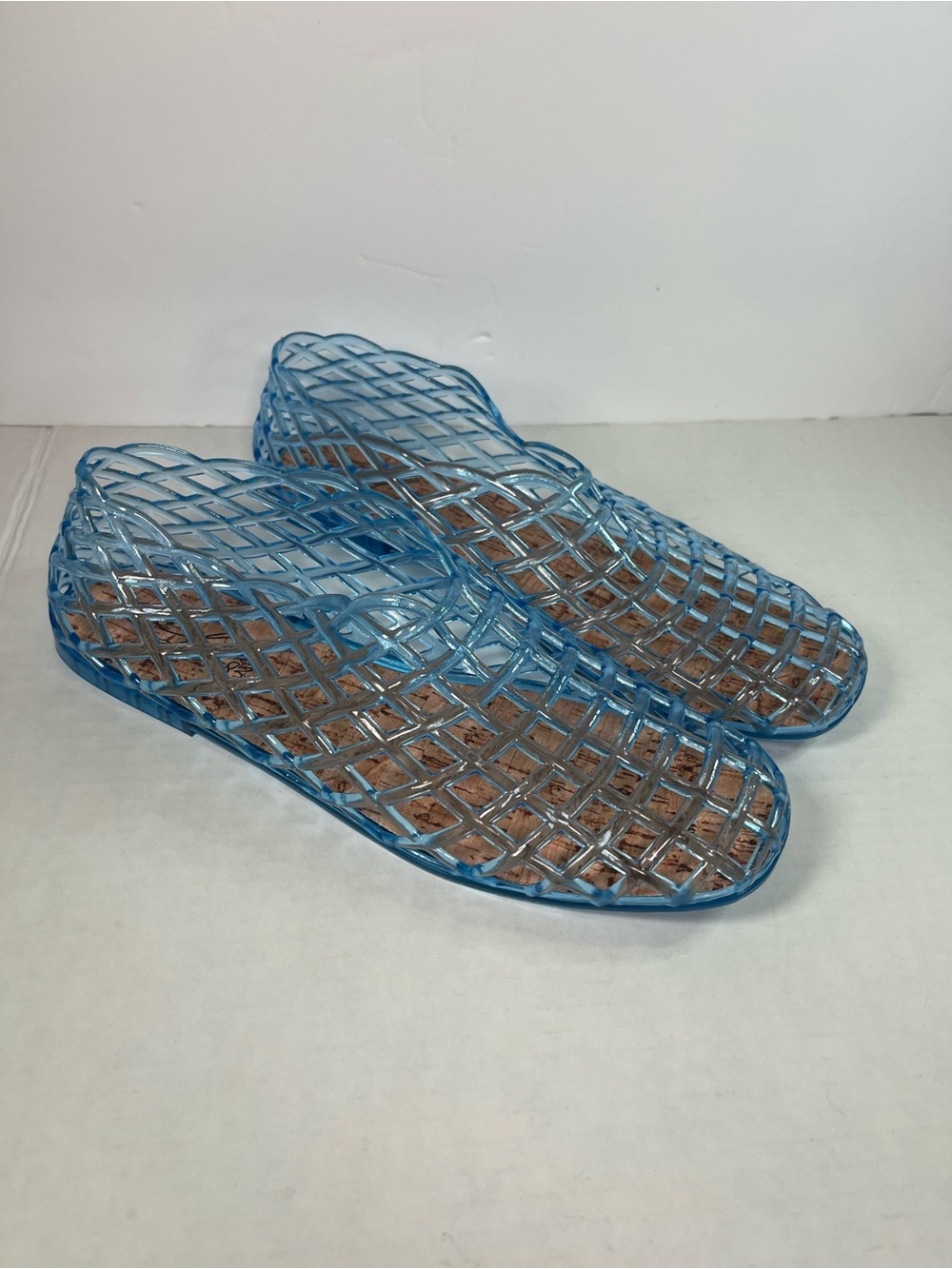 Light Blue Jelly Woven Slip-On Sandals - Women